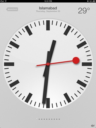 Apple iPad clock