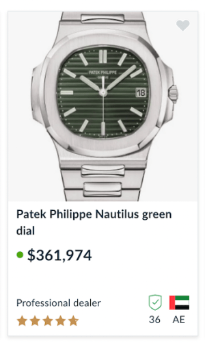 Green Dial Nautilus 5711 top shot